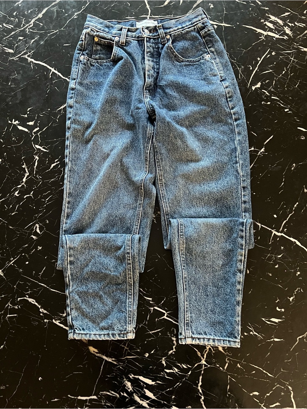 Calvin Klein High Rise Straight Leg Denim Straight Leg Jeans Waist 8 Blue